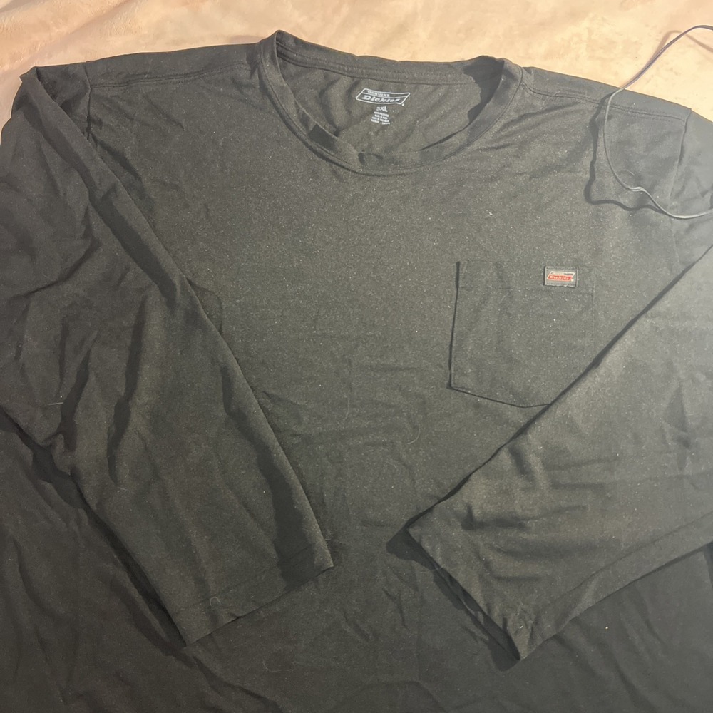 Genuine Dickies Black Long Sleeve Crew Neck T-Shirt 3XL183
